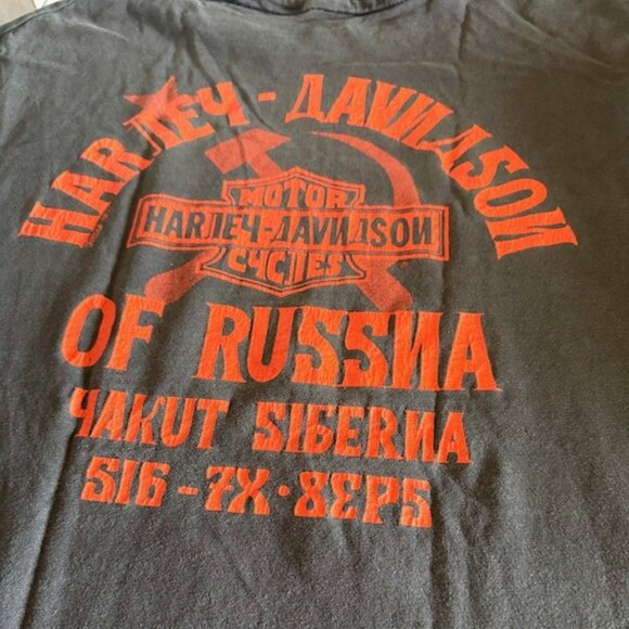 VINTAGE HARLEY DAVIDSON 90's RARE SIBERIA RUSSIA TEE SHIRT SIZE M - Picture 7 of 7